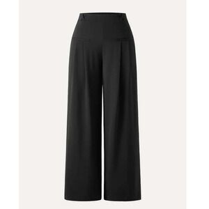 OGL Ponte-De-Roma Drapey Bamboo Mid Rise Wide Leg Trouser Sz Medium Petite Chic